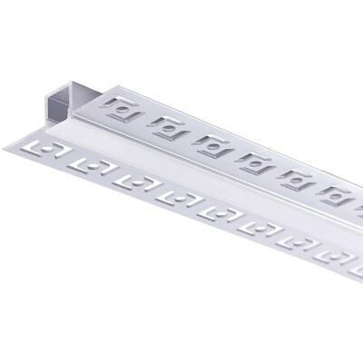 Profil LED en Aluminium GREENICE - 2M, Diffuseur Opale, IP25 - Pour Encastrement - Publicité Profil LED en Aluminium GREENICE - 2M, Diffuseur Opale, IP25 - Pour Encastrement - Publicité