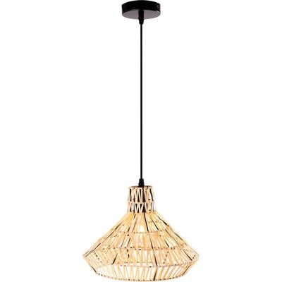 GREENICE - Rattan Pendelleuchte - Höhenverstellbar - Exotischer Stil GREENICE - Rattan Pendelleuchte - Höhenverstellbar - Exotischer Stil