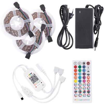 GREENICE - Kit Bande LED RGB - 108W, 15m, Contrôle, Télécommande - Publicité GREENICE - Kit Bande LED RGB - 108W, 15m, Contrôle, Télécommande - Publicité