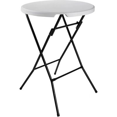 Cofan Modelo 80x80 Mesa Alta Dobrável Branca Redonda - Mesa Cofan Modelo 80x80 Mesa Alta Dobrável Branca Redonda - Mesa