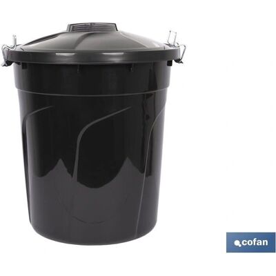 Cofan Cubo de Basura Negro de 50L con Asas Metálicas - Cubo de Basura Cofan Cubo de Basura Negro de 50L con Asas Metálicas - Cubo de Basura
