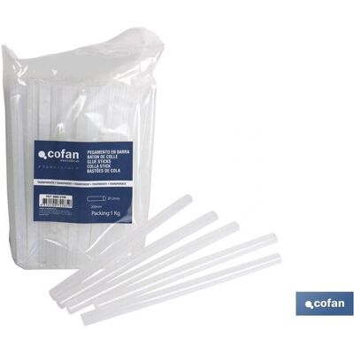Cofan Heißklebepistolen Sticks - Ø12/200mm - Transparent - 1kg Cofan Heißklebepistolen Sticks - Ø12/200mm - Transparent - 1kg