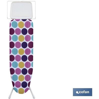 COFAN Cesena Tabla de planchar - Diseño de lunares grandes - 120x38 cm COFAN Cesena Tabla de planchar - Diseño de lunares grandes - 120x38 cm