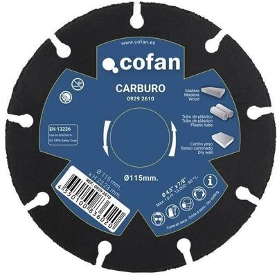 Disco in Carburo Cofan 125x22,23 mm per Materiali Morbidi - Disco da Taglio Disco in Carburo Cofan 125x22,23 mm per Materiali Morbidi - Disco da Taglio