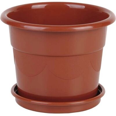 Maceta Dalia Marrón con Plato - Pack de 6 Maceta Dalia Marrón con Plato - Pack de 6