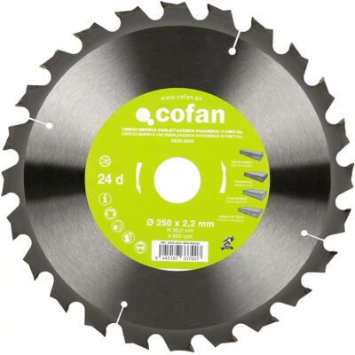 Cofan Lame Circulaire 250mm Qualité Supérieure - Bois & Métal Cofan Lame Circulaire 250mm Qualité Supérieure - Bois & Métal