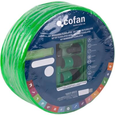 Kit Tubo da Giardino in PVC Trasparente Cofan 15m Ø19mm con Accessori Kit Tubo da Giardino in PVC Trasparente Cofan 15m Ø19mm con Accessori