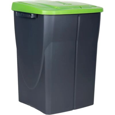 Poubelle de recyclage verte COFAN - 45L, Carré, Intérieur/Extérieur - Publicité Poubelle de recyclage verte COFAN - 45L, Carré, Intérieur/Extérieur - Publicité