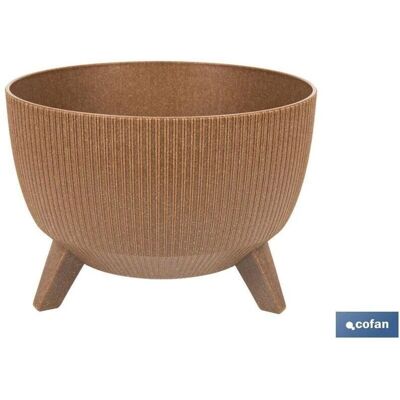 Cofan - Maceta WPC con patas - Marron - Ø24x18cm - Planter - Publicité Cofan - Maceta WPC con patas - Marron - Ø24x18cm - Planter - Publicité