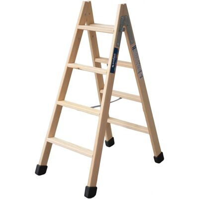 Escalera doble de madera Cofan 4+4 peldaños - 1 m - Normativa EU EN 131 Escalera doble de madera Cofan 4+4 peldaños - 1 m - Normativa EU EN 131
