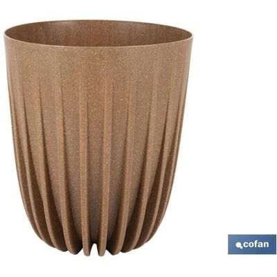 COFAN - WPC Stripe - Marron - Ø250x297 mm - Planteur - Publicité COFAN - WPC Stripe - Marron - Ø250x297 mm - Planteur - Publicité