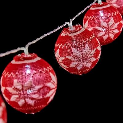 Guirlande de Boules LED Krist+ 2 m Ø 6 cm Rouge Blanc - Publicité Guirlande de Boules LED Krist+ 2 m Ø 6 cm Rouge Blanc - Publicité