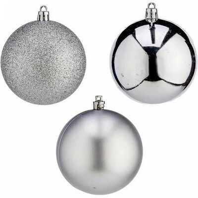 Krist+ Boules de Noël Argentées - 20 Unités Ø 8 cm Krist+ Boules de Noël Argentées - 20 Unités Ø 8 cm