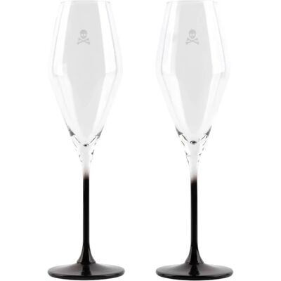 Scalpers Schwarzes Totenkopf Champagner Flöte Set - 182ml - Champagner Flöten Scalpers Schwarzes Totenkopf Champagner Flöte Set - 182ml - Champagner Flöten