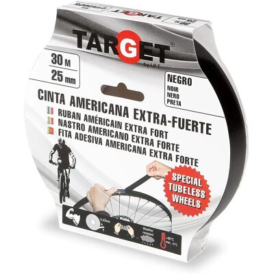 Target CTN3025 - Bande Tubeless - 30m x 25mm - Vélos - Noir - Publicité Target CTN3025 - Bande Tubeless - 30m x 25mm - Vélos - Noir - Publicité