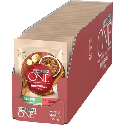 Purina Mini/Small Active Beef märkäruoka - 85 g Purina Mini/Small Active Beef märkäruoka - 85 g