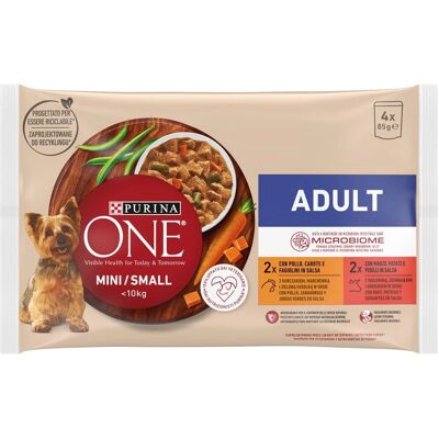 Purina One Cibo umido per cani adulti di piccola taglia - Pollo & Manzo in Salsa Purina One Cibo umido per cani adulti di piccola taglia - Pollo & Manzo in Salsa