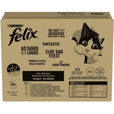 Felix - Nourriture humide pour chats - Saveurs variées en gelée - 80 x 85 g - Publicité Felix - Nourriture humide pour chats - Saveurs variées en gelée - 80 x 85 g - Publicité