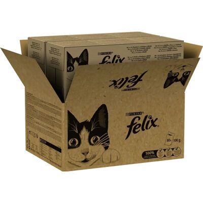 Felix 120x85g Nourriture humide pour chats - Mélange poisson, viande et volaille Felix 120x85g Nourriture humide pour chats - Mélange poisson, viande et volaille