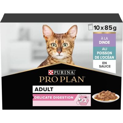 Purina Nestlé Pro Plan Delikatna Indyk i Ryba - Wilgotne jedzenie dla kotów 10x85 g Purina Nestlé Pro Plan Delikatna Indyk i Ryba - Wilgotne jedzenie dla kotów 10x85 g