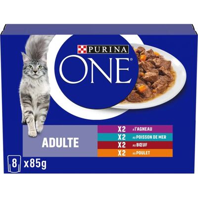 Purina ONE Adulte - Lot mixte 24 x 85 g Purina ONE Adulte - Lot mixte 24 x 85 g