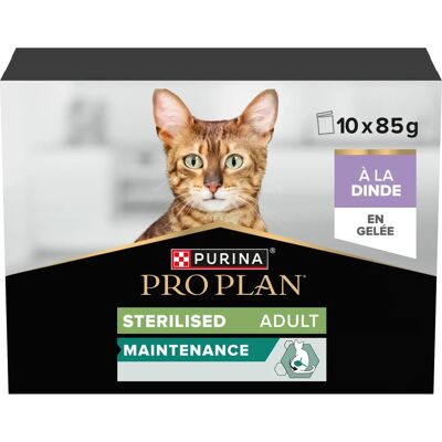 Purina Pro Plan Wilgotne jedzenie dla sterylizowanych kotów 10 x 85 g - Indyk Purina Pro Plan Wilgotne jedzenie dla sterylizowanych kotów 10 x 85 g - Indyk