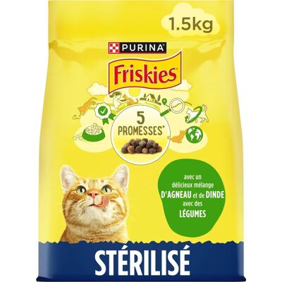 Croquettes PURINA Friskies Sterilised à l’agneau, au poulet et aux légumes Croquettes PURINA Friskies Sterilised à l’agneau, au poulet et aux légumes