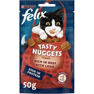 Felix Tasty Nuggets Beef & Lamb Cat Treats - 50g & 85g Felix Tasty Nuggets Beef & Lamb Cat Treats - 50g & 85g
