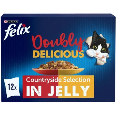 FELIX - Doubly Delicious Countryside Selection - 48 x 85g - Cat Food FELIX - Doubly Delicious Countryside Selection - 48 x 85g - Cat Food