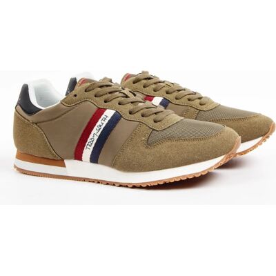 Teddy Smith Khaki Driekleur Sneakers - Casual Schoen Teddy Smith Khaki Driekleur Sneakers - Casual Schoen