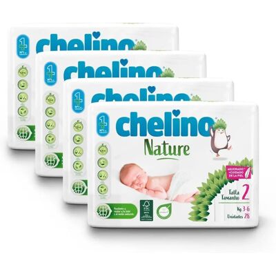 Chelino - Nature Pack Ahorro - Talla 2 - 3-6 kg - Pañales Chelino - Nature Pack Ahorro - Talla 2 - 3-6 kg - Pañales