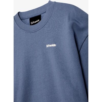 D.Franklin Eternity Crop Sweatshirt - Blau - Oversized Baumwolle D.Franklin Eternity Crop Sweatshirt - Blau - Oversized Baumwolle
