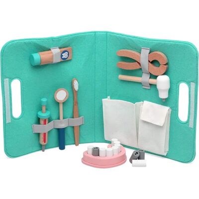 Kit dentista in legno Kiokids - 18 accessori per 3+ anni Kit dentista in legno Kiokids - 18 accessori per 3+ anni
