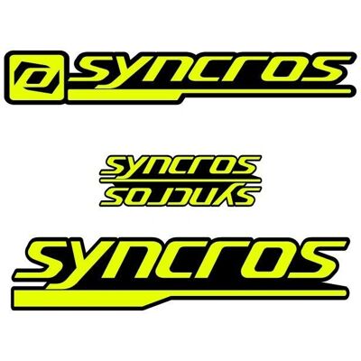 Autocollants pour cadre de vélo Syncros - Jaune fluorescent - Autocollants de vélo Autocollants pour cadre de vélo Syncros - Jaune fluorescent - Autocollants de vélo