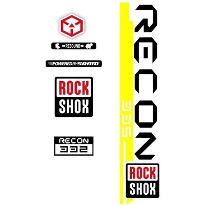 Autocollants pour Fourche VTT Rock Shox Recon 332 Mod-3 Jaune - Publicité Autocollants pour Fourche VTT Rock Shox Recon 332 Mod-3 Jaune - Publicité