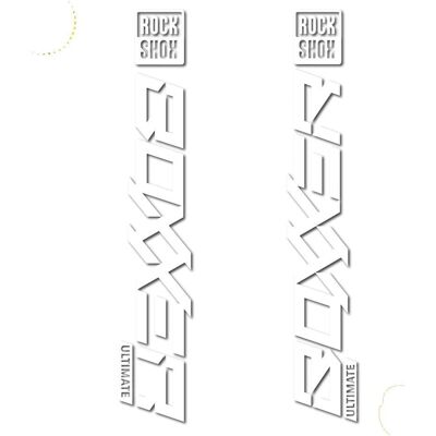 Autocollants Blancs pour Fourche Vélo Rock Shox 2020 - Autocollants de Fourche - Publicité Autocollants Blancs pour Fourche Vélo Rock Shox 2020 - Autocollants de Fourche - Publicité