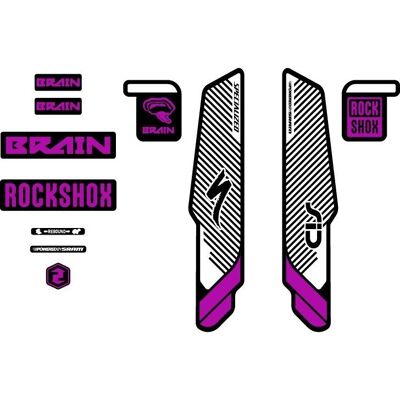 Autocollants VTT Rock Shox Sid Brain 2014 29" Violet - Publicité Autocollants VTT Rock Shox Sid Brain 2014 29" Violet - Publicité