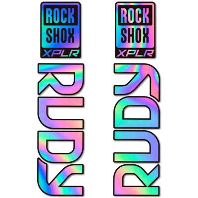 Autocollants de Fourche VTT Rock Shox Rudy XPLR 2022 - Bike Fork Stickers - Publicité Autocollants de Fourche VTT Rock Shox Rudy XPLR 2022 - Bike Fork Stickers - Publicité
