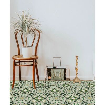 Alfombra vinílica verde Home Living 120x170cm estilo oriental Alfombra vinílica verde Home Living 120x170cm estilo oriental