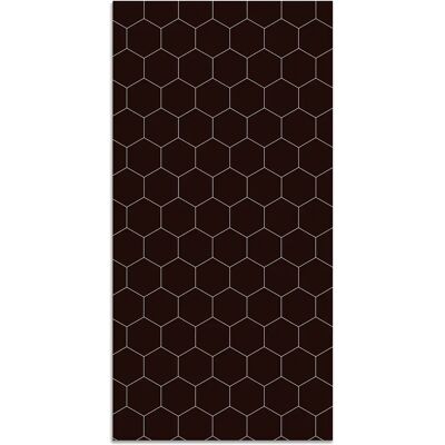 Alfombra vinílica Panorama Home and Living Mosaico hexagonal negro 80x200 cm - Alfombra de vinilo para cocina - Antideslizante e ignífuga Alfombra vinílica Panorama Home and Living Mosaico hexagonal negro 80x200 cm - Alfombra de vinilo para cocina - Antideslizante e ignífuga