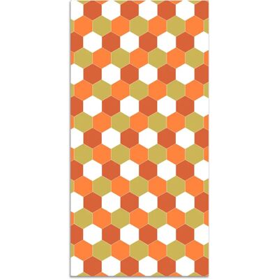 Panorama - Tapis Vinyle Orange Mosaïque Hexagones 120x160 - Publicité Panorama - Tapis Vinyle Orange Mosaïque Hexagones 120x160 - Publicité