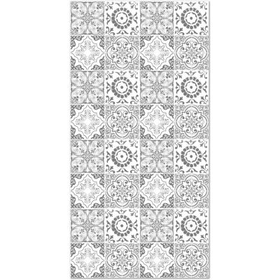 Tapis en vinyle à motif de carreaux - Antidérapant et ignifuge - Publicité Tapis en vinyle à motif de carreaux - Antidérapant et ignifuge - Publicité