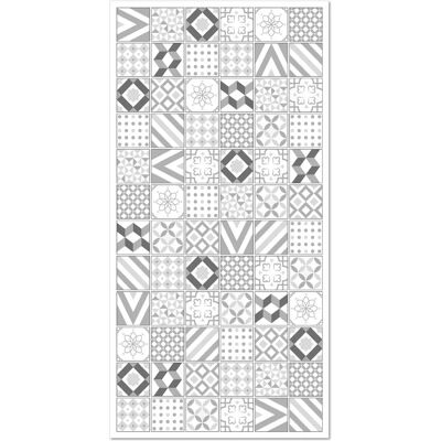 Alfombra vinílica Love Gris 80x250cm - Alfombra de vinilo con diseño de azulejo hidráulico Alfombra vinílica Love Gris 80x250cm - Alfombra de vinilo con diseño de azulejo hidráulico