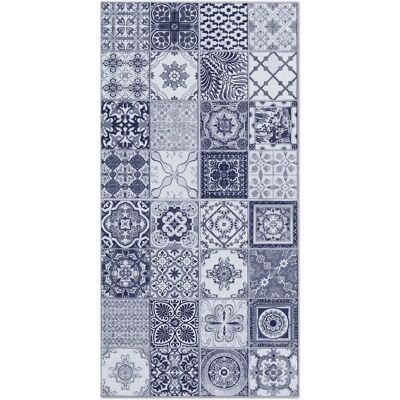 HOME & LIVING Tapis en Vinyle Inspiré des Carreaux Bleus 60x250cm - Antidérapant & Ignifuge - Publicité HOME & LIVING Tapis en Vinyle Inspiré des Carreaux Bleus 60x250cm - Antidérapant & Ignifuge - Publicité