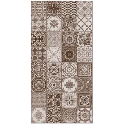 HOME & LIVING Tapis en vinyle Níjar Marron - Motif hydraulique - Publicité HOME & LIVING Tapis en vinyle Níjar Marron - Motif hydraulique - Publicité