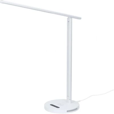 Lámpara de escritorio LED ajustable blanca con cargador inalámbrico Lámpara de escritorio LED ajustable blanca con cargador inalámbrico