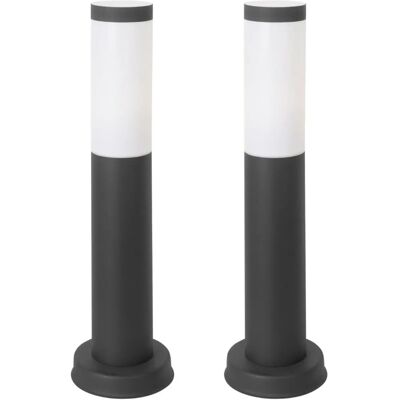 Forlight Koral 2pcs Luz de jardín Exterior IP55 Acero inoxidable gris 23W Forlight Koral 2pcs Luz de jardín Exterior IP55 Acero inoxidable gris 23W