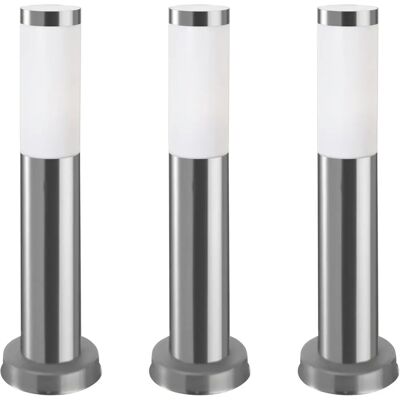 Farolas de jardín exteriores resistentes al agua IP55. Poste de luz. Lámpara bolardo de acero inoxidable 23W FORLIGHT Koral 3 uds Farolas de jardín exteriores resistentes al agua IP55. Poste de luz. Lámpara bolardo de acero inoxidable 23W FORLIGHT Koral 3 uds