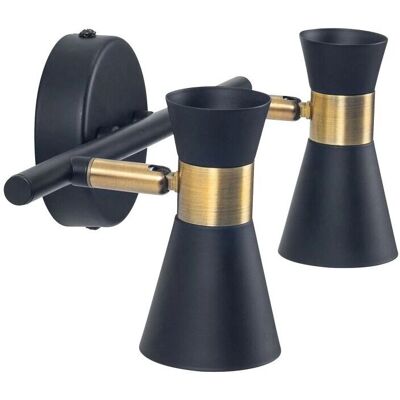 Forlight Eufo Dual Black Gold Wall Lamp - GU10 16W Forlight Eufo Dual Black Gold Wall Lamp - GU10 16W