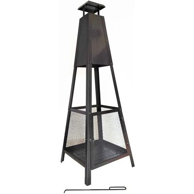 Kekai Akita Totem Camino a Forma di Piramide - Nero - Uso Esterno Kekai Akita Totem Camino a Forma di Piramide - Nero - Uso Esterno